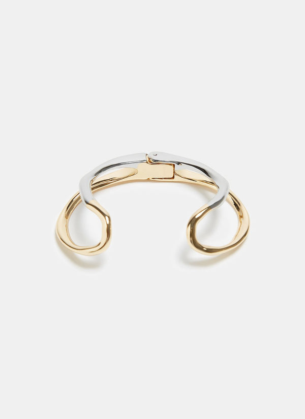 Women Bracelet | Silver/Gold Open Bracelet In Bicolour Metal by Spanish designer Adolfo Dominguez