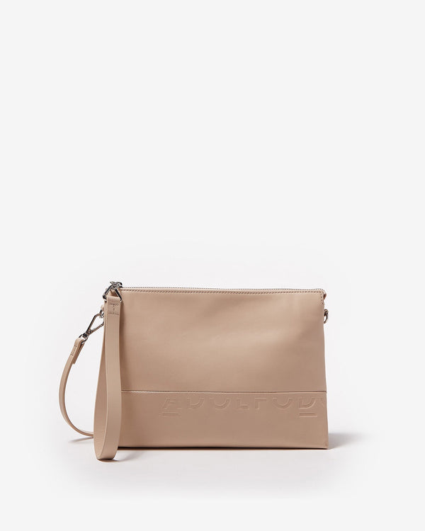 Women Leather Bag | Stone Clutch Bag With Smooth Finish by Spanish designer Adolfo Dominguez