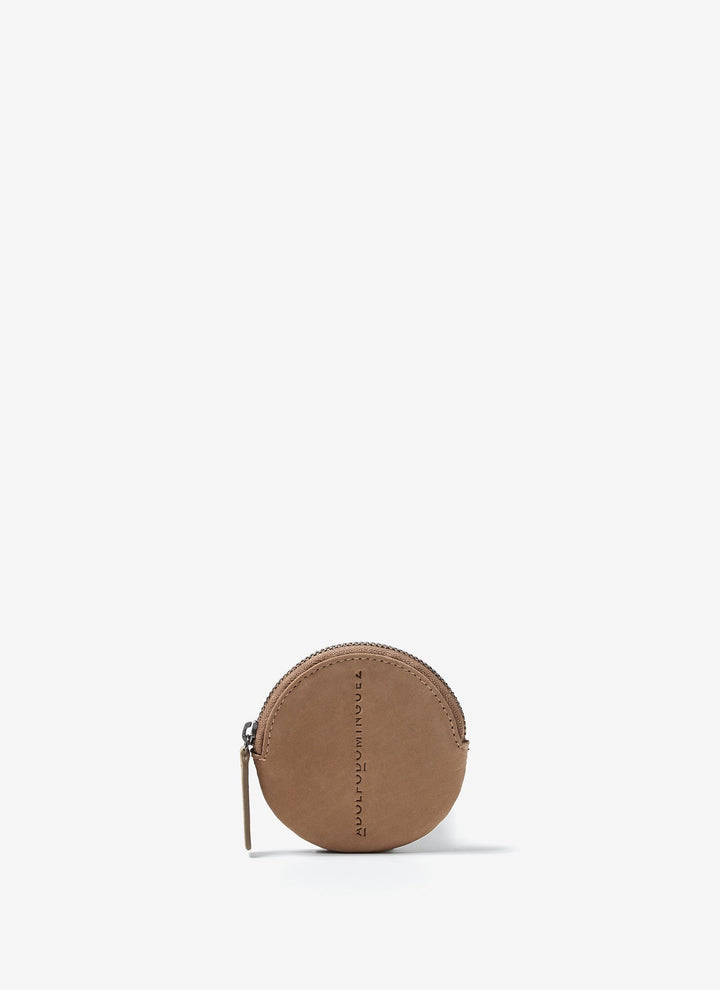 Men Wallet | Stone Rounded Leather Coin Holde by Spanish designer Adolfo Dominguez