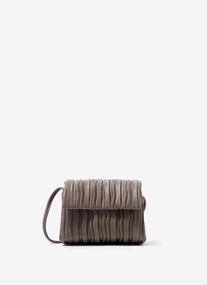 Women Bags | Taupe Small Wrinkle Crossbody Bag by Spanish designer Adolfo Dominguez