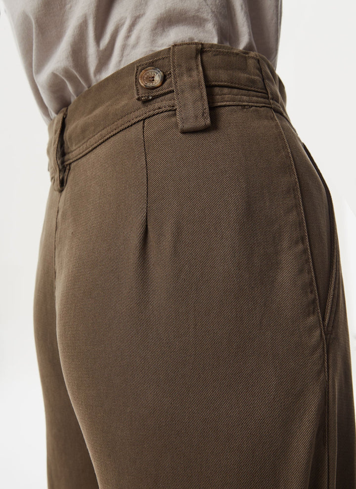 Women Trousers | Taupe Straight Lyocell Trousers by Spanish designer Adolfo Dominguez