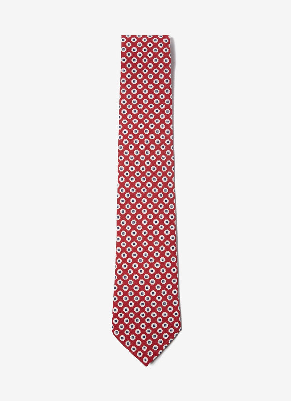 Men Tie | Tile Red Cotton And Silk Ti by Spanish designer Adolfo Dominguez