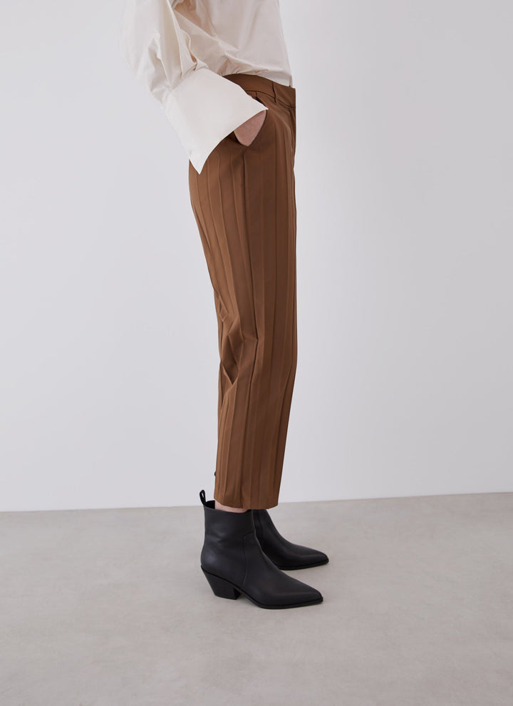 Women Trousers | Toffe Pleated Ankle Length Trousers by Spanish designer Adolfo Dominguez
