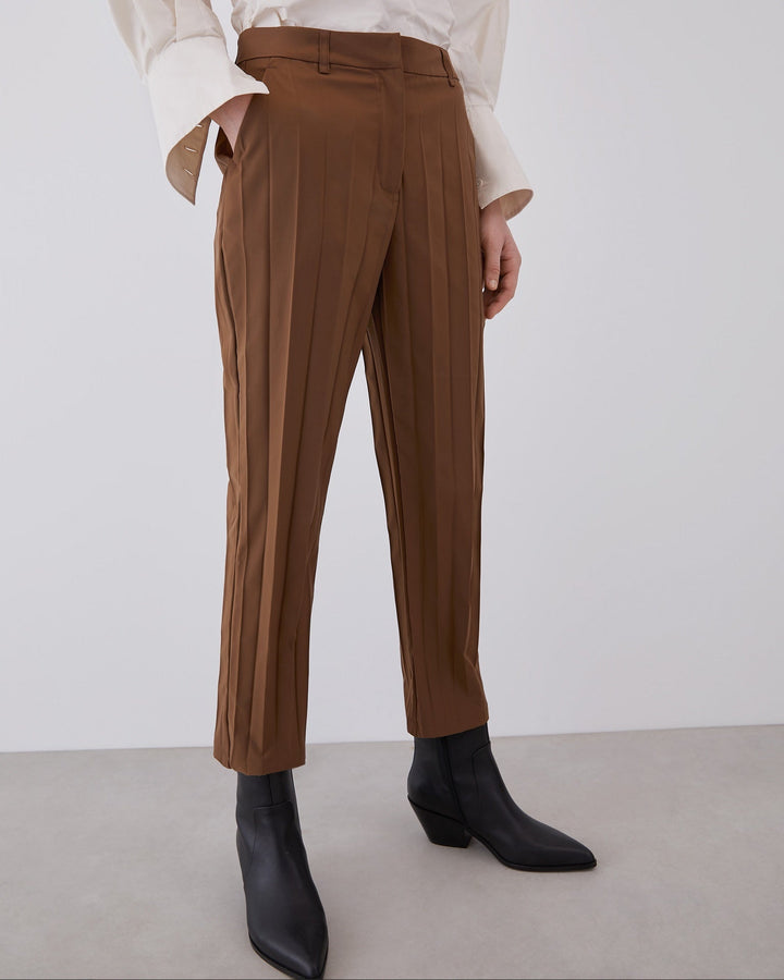 Women Trousers | Toffe Pleated Ankle Length Trousers by Spanish designer Adolfo Dominguez