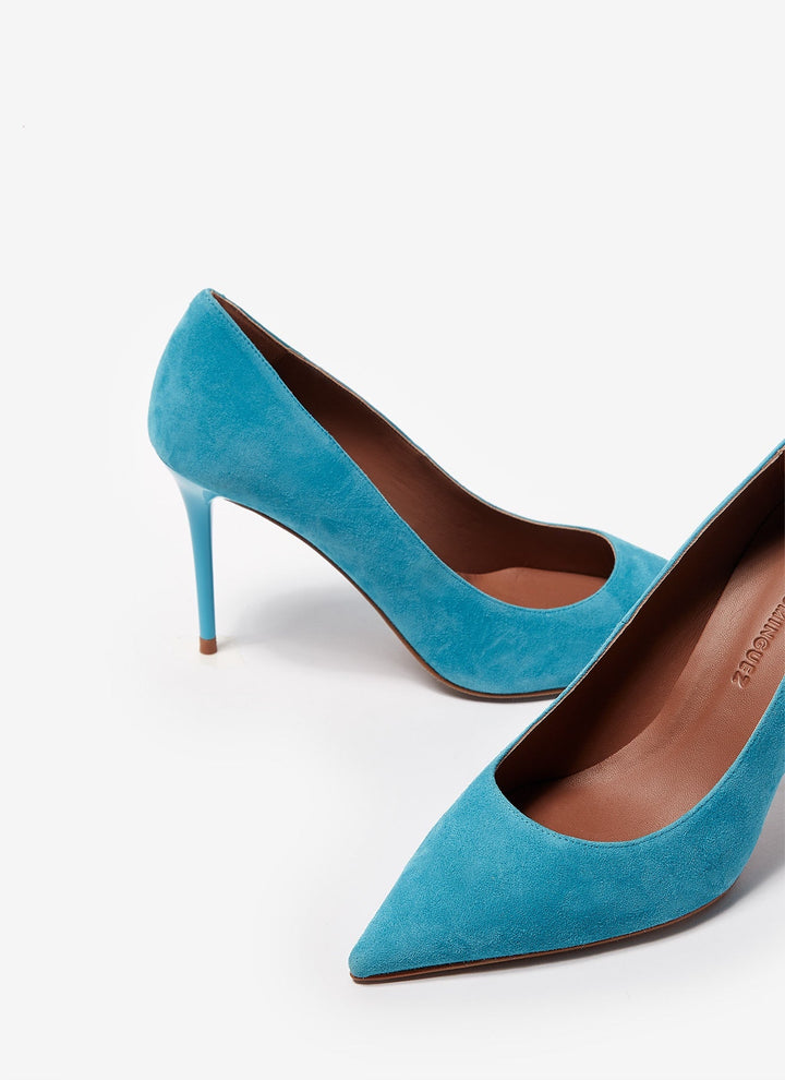Women Shoes | Turquoise Suede Stilettos by Spanish designer Adolfo Dominguez