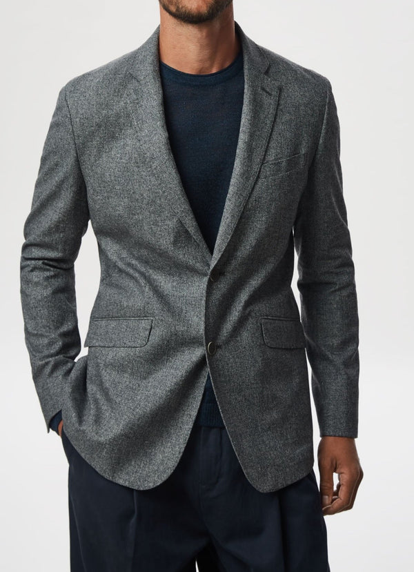 Men Unstructured Jacket | White And Black Linen And Cotton Blazer Jacket by Spanish designer Adolfo Dominguez