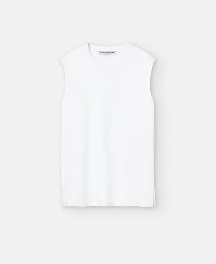 Women T-Shirt (Short Sleeve) | White Cotton Crew Neck T-Shirt by Spanish designer Adolfo Dominguez