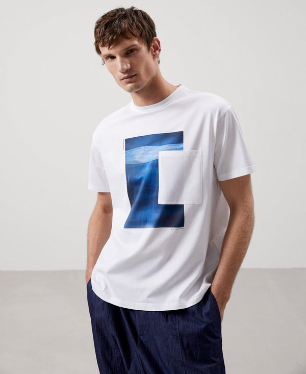 Men T-Shirt (Short Sleeve) | White Cotton T-Shirt by Spanish designer Adolfo Dominguez