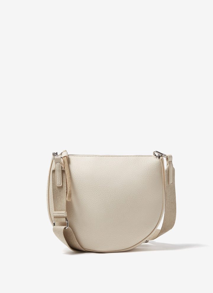 Women Bags | White Granulated Vegan Leather Crossbody Bag by Spanish designer Adolfo Dominguez