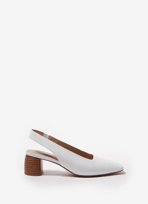 Women Shoes | White Heeled Shoes With Squared Toes by Spanish designer Adolfo Dominguez