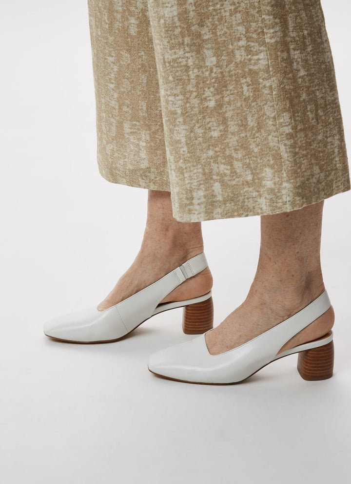 Women Shoes | White Heeled Shoes With Squared Toes by Spanish designer Adolfo Dominguez