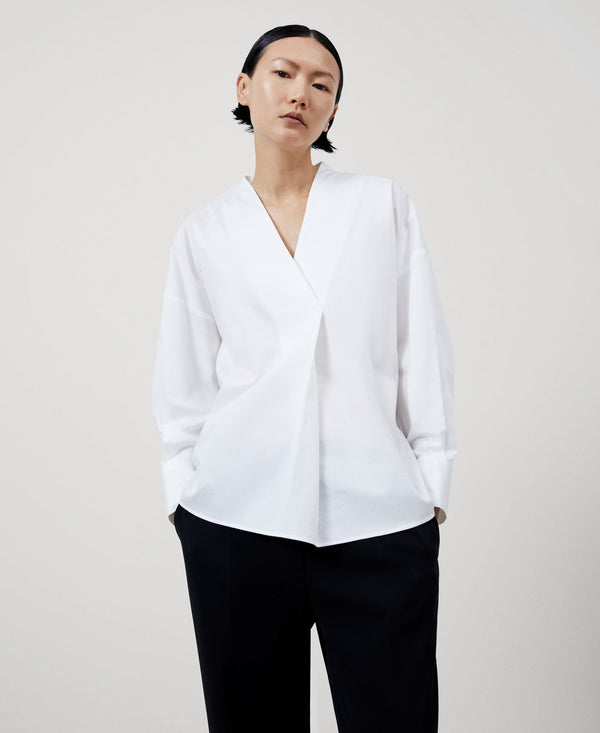 Women Shirt | White Organic Cotton Womens Shirt by Spanish designer Adolfo Dominguez