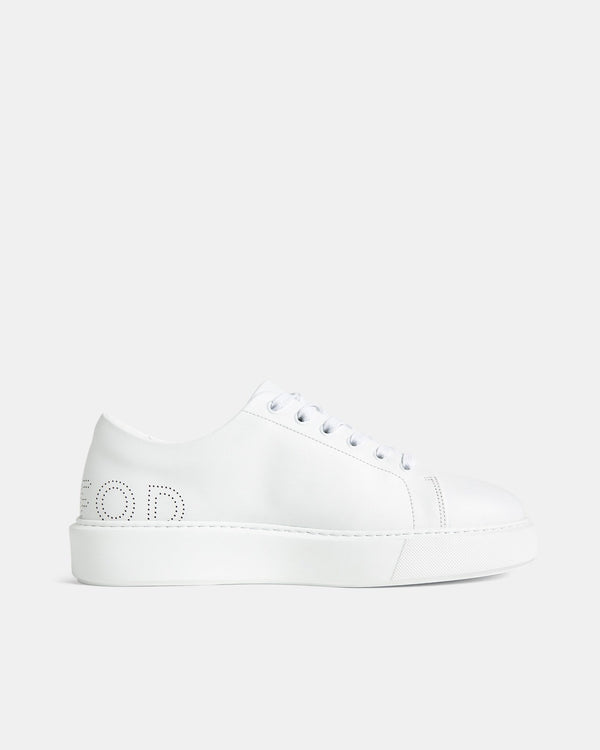 Men Shoes | White Sneakers With Die-Cut Logo by Spanish designer Adolfo Dominguez