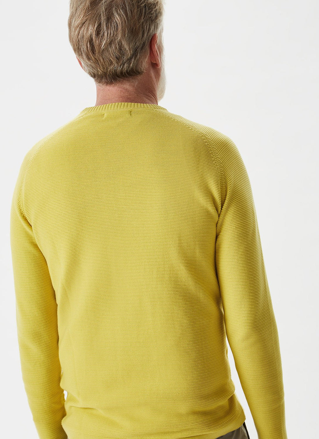 Men Jersey | Yellow Crew Neck Sweater With Raglan Sleeve by Spanish designer Adolfo Dominguez