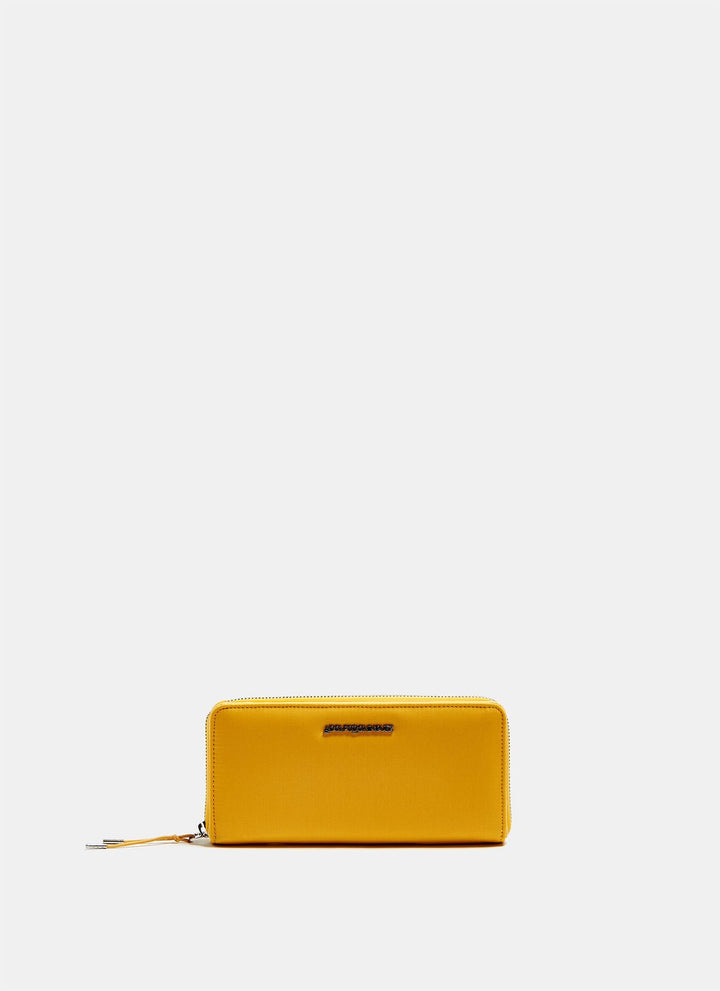 Women Wallet | Yellow Technical Nylon Rectangular Purse by Spanish designer Adolfo Dominguez
