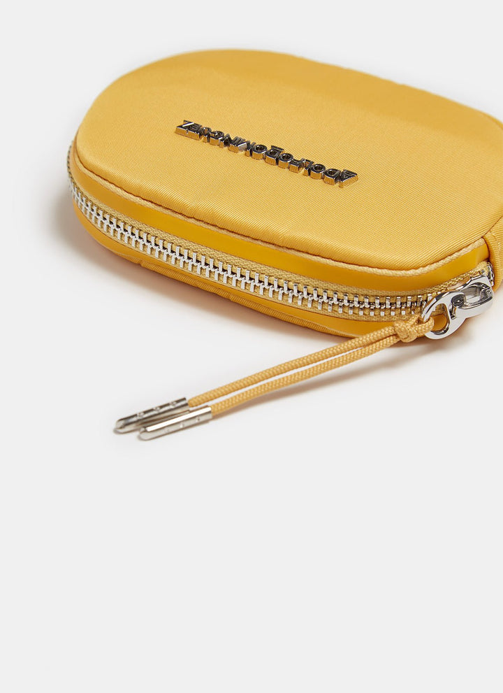 Women Wallet | Yellow Technical Nylon Rounded Coin Purse by Spanish designer Adolfo Dominguez