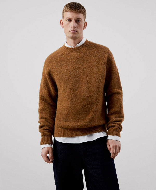 Men Jersey | Yellow Turmeric Sweater by Spanish designer Adolfo Dominguez